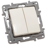 Włącznik schodowy podwójny Legrand Niloe kremowy 764602