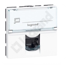 Gniazdo RJ 45 kat. 6A STP - 2 moduły Biały Legrand Mosaic 076576