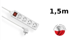 Przedłużacz 4-gniazdowy z wyłącznikiem dł.1,5m - EPS-401,5W