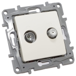 Gniazdo TV SAT typu gwiazda Niloe 764659 kremowe