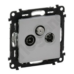 Gniazdo TV-RD-SAT przelotowe 14dB aluminium Valena Life 753365