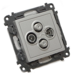 Gniazdo TV-RD-SAT-SAT końcowe 1,5dB aluminium Valena Life 753056