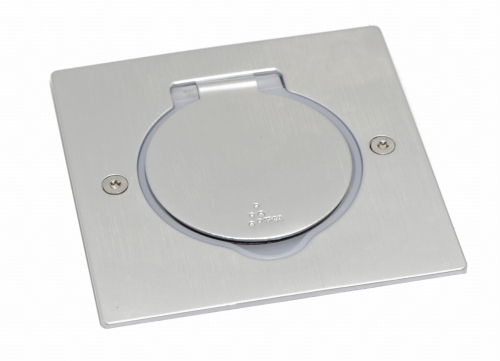 Gniazdo podłogowe kwadratowe 2P+Z INOX Legrand 089700
